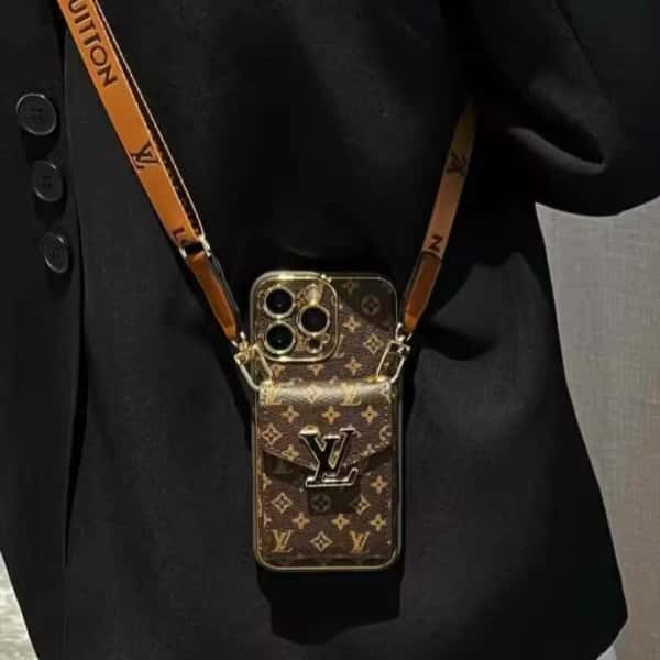 Louis Vuitton Card Holder Case with Crossbody Strap at www.fittedcases.com zt65-3